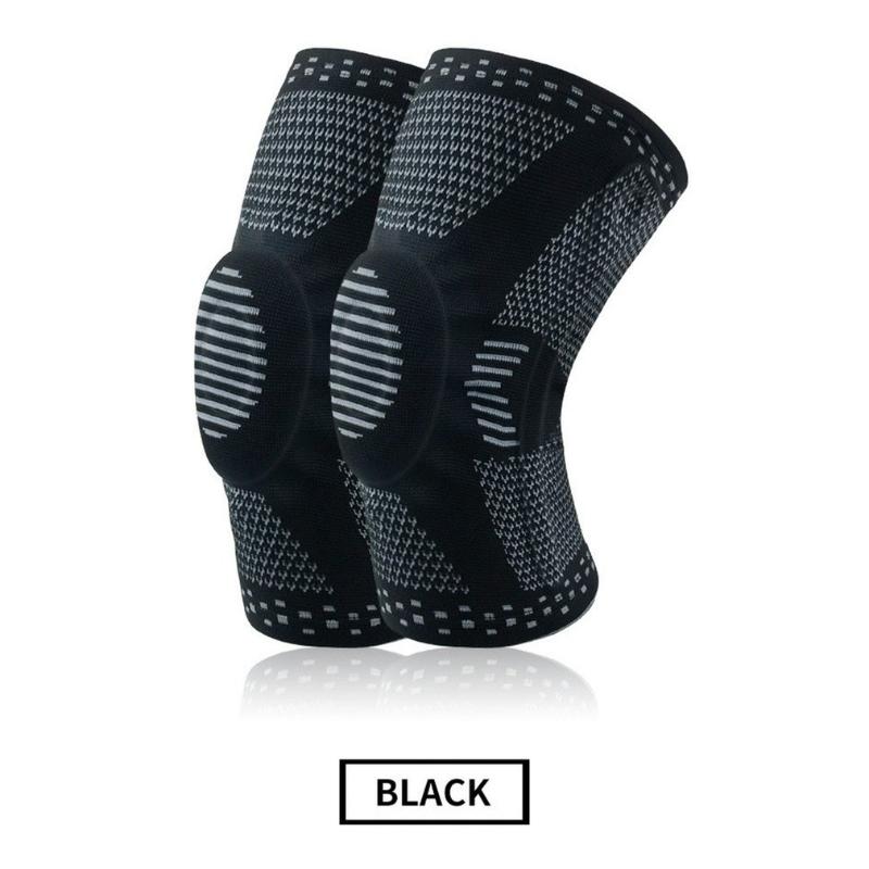 

2021 NEW Sports Knee Pads Knitted Silicone Breathable For Basketball Football Mountaineering Riding Leg Guards, Black blue