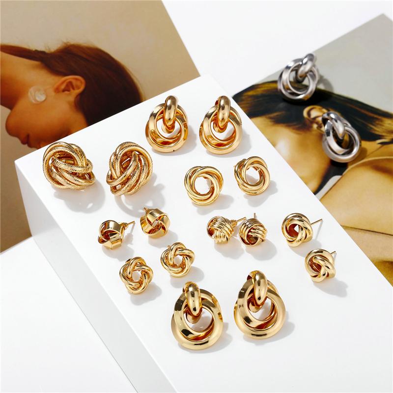 

LIMARIO 2021 Gold Color Earrings For Women Multiple Trendy Round Geometric Drop Statement Earrings Fashion Party Jewelry Gift