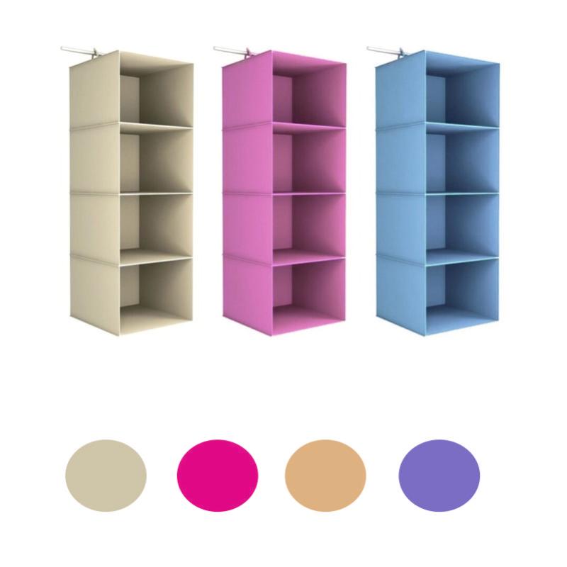 

4 Layer For Man or Woman Wardrobe Hanging Storage Bag Type Clothes Hangers Holder Portable Organizer Hanging Closet Organizer, Brown