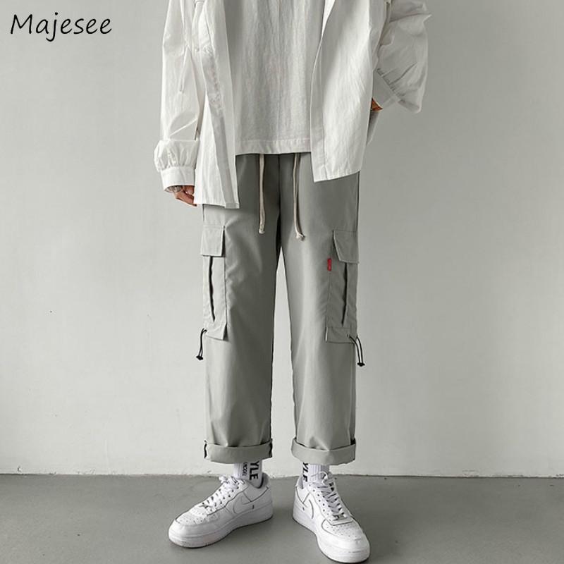 

Men Casual Pants Plus Size 3XL Straight Loose Slim Cargo Trouser Track All-match Casual Daily Streetwear Hip Hop Cool Thicken, 2061 black
