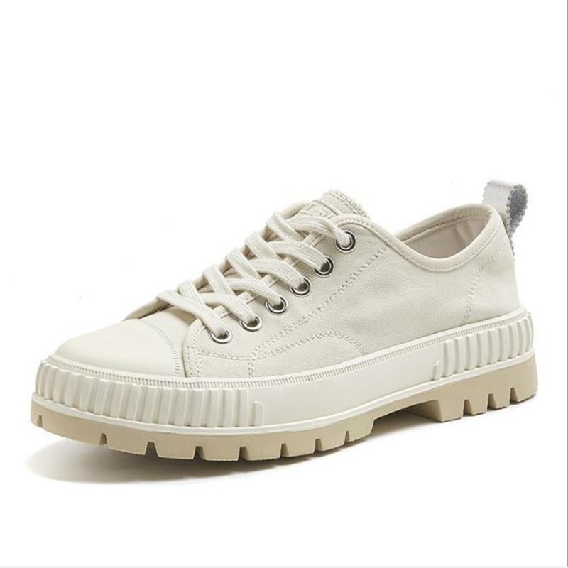 

2021 Autumn New Women Fashion Platform Canvas Flats Beige Spring Ladies Shoes Loafers 76qp