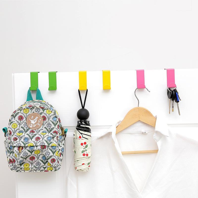 

Stainless steel cabinet door back-hook creative nail-free behind the gate coat catch hanger 2pcs YHJ1207011