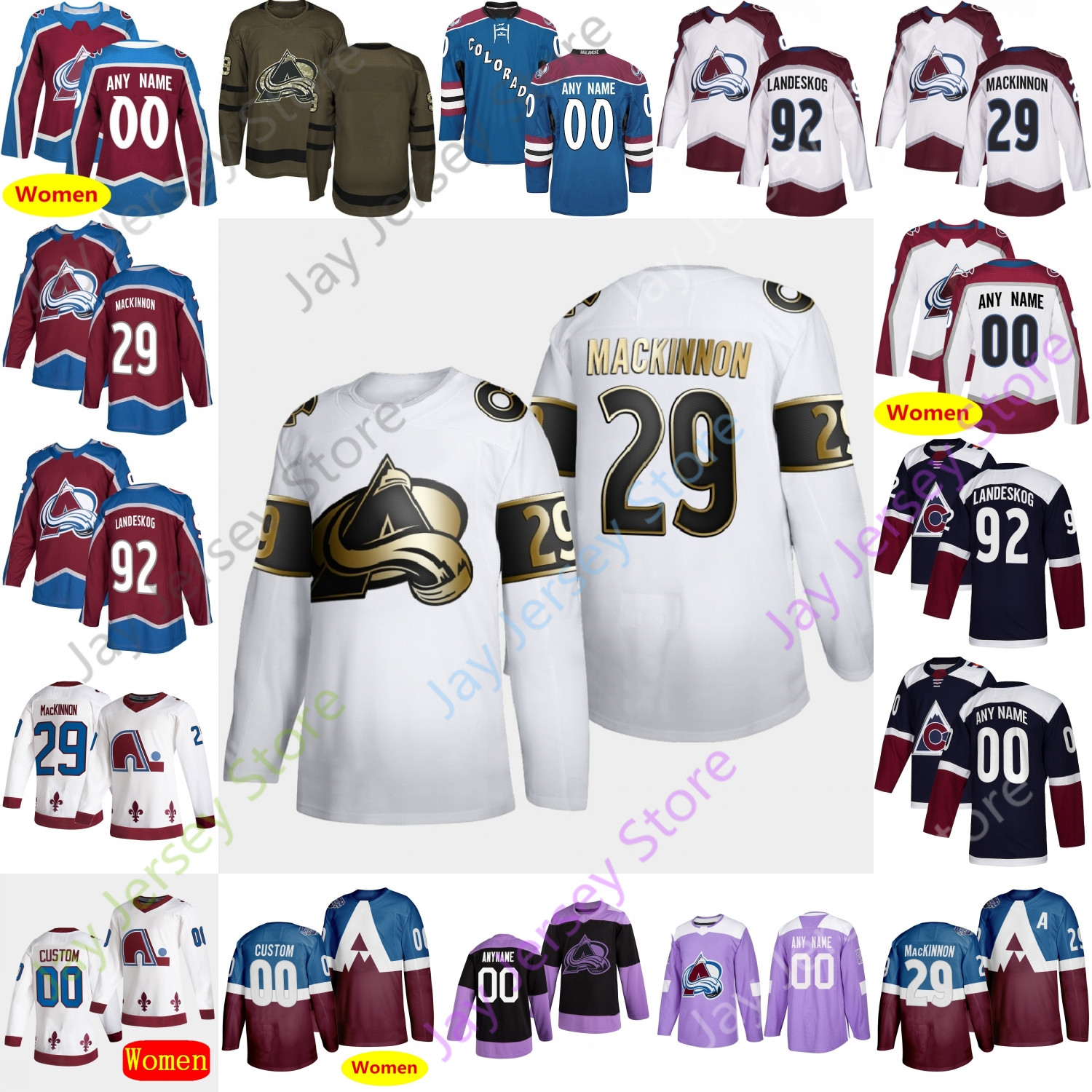 

Colorado Avalanche Ice Hockey Jersey Ryan Graves Philipp Grubauer Johnson Jost Kaut Miska Nichushkin Pateryn Sherwood Timmins Foote Werner, Black;red