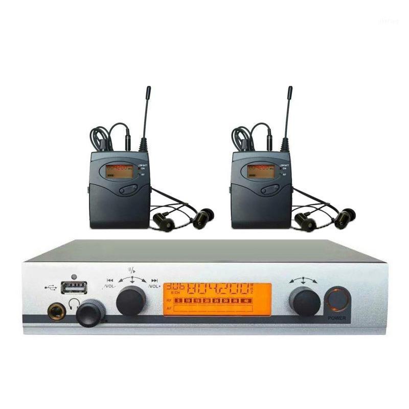 

2 Receivers Wireless in ear Monitor System with USB Personal in-ear monitor System Stage ear Monitors dj equipments 40 channels1