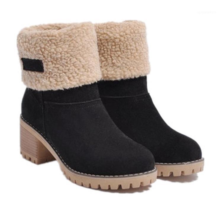 

34-43 Women Winter Fur Warm Snow Boots Ladies Warm Wool Booties Ankle Boot Comfortable Shoes Casual Women Platform Boots Gothic1, Orange