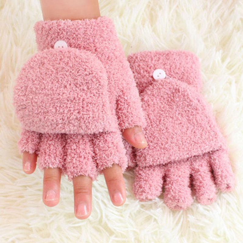 

Winter Unisex Girls Women Ladies Hand Wrist Warmer Winter Solid Ladies Fingerless Gloves Mitten Half Finger Gloves Female