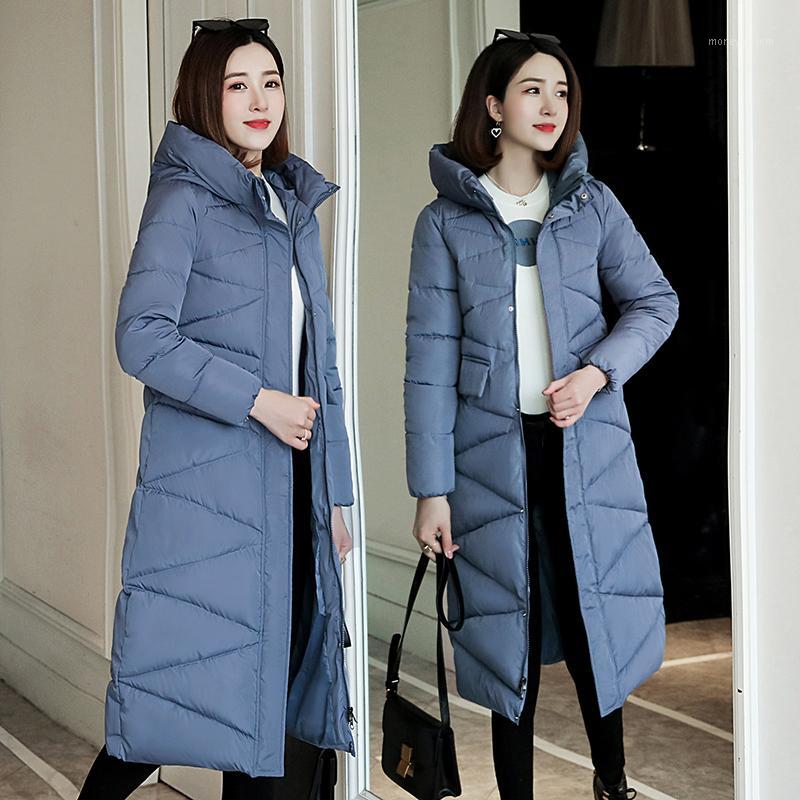 

New Women Parkas Winter Hooded Warm Coat Slim Cotton Padded Basic Jacket Female Casual Long Outwear Feminina Plus Size 3XL1