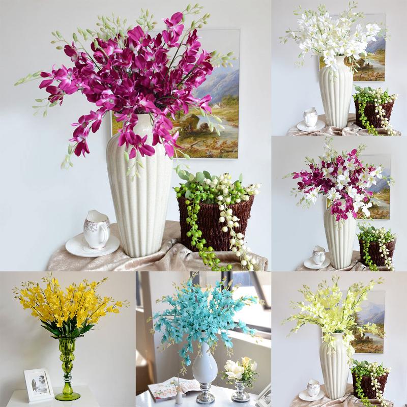 

5pcs High Quality Artificial Phalaenopsis Orchid Flowers Silk Flower Wedding Decoration For Home Dining Table Artificial Flower, White