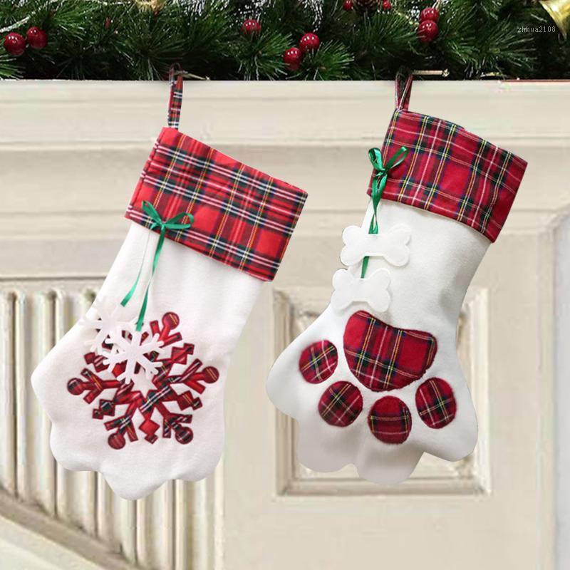 

Xmas Tree Ornament Socks Decoration Party Holiday Merry Christmas Dog Pattern Decor Gift Pendant New Year Socks Gif 2pcs L*51