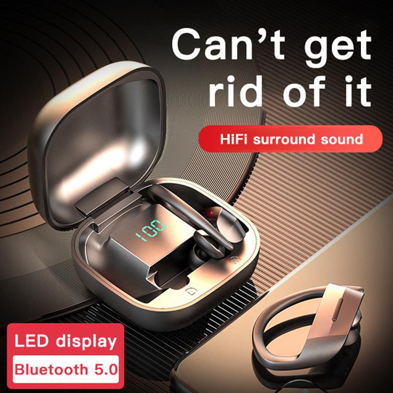 

BOHM True wireless Bluetooth headset Sports running game dual ear new concept rear hanging HIFI headphones earbuds earphones, White