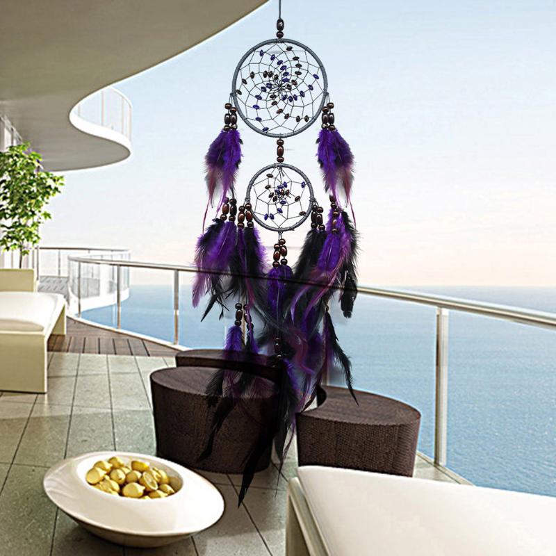 

Purple Feather Dream-catchers Feathers Wall Hanging Nordic Room Car Home Decor Substance Dreamcatcher Ornament Hot Sale