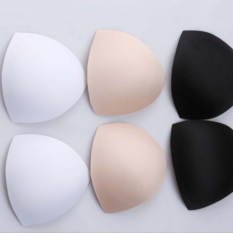 

Woman Triangle Bra Pad Insert Removable Soft Cup Foam Bikini Chest Push Up Pads Sport Underwear Accessories No Single Package, Black;white
