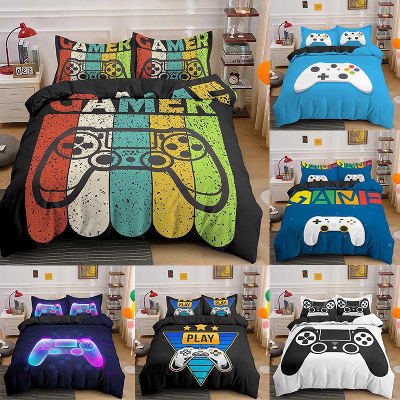 

Gift For Boys Duvet Cover Set Quilt Game Elements Printed Bedding, H1127