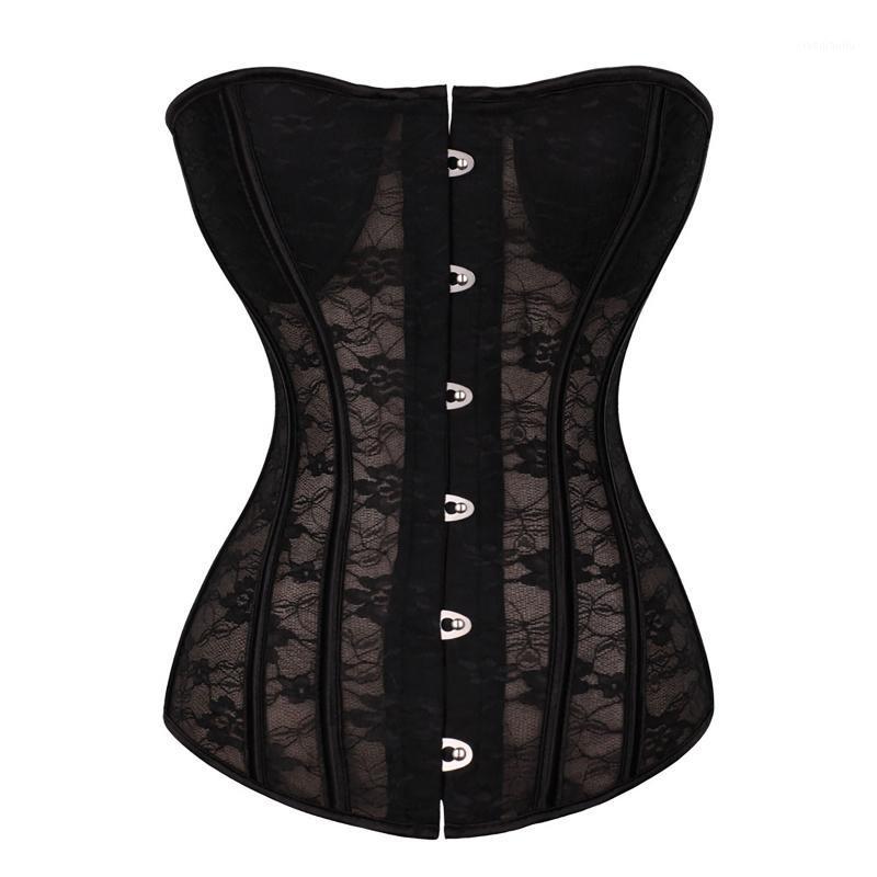 

Vintage Gothic Corset Women's Retro V-neck tight corset court bra body shaping top Overbust Lingerie Cupless Tops @401, Black
