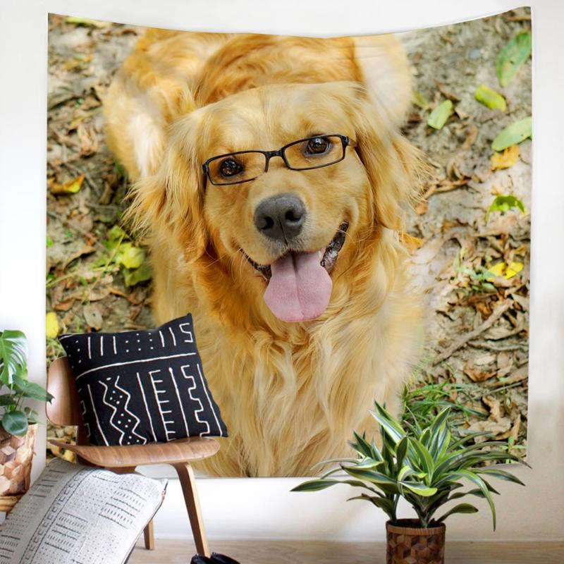 

Tapestry Yellow lovely puppy Wall Hanging boys girls decoration comfortable square twin full queen size Tapestry sell well