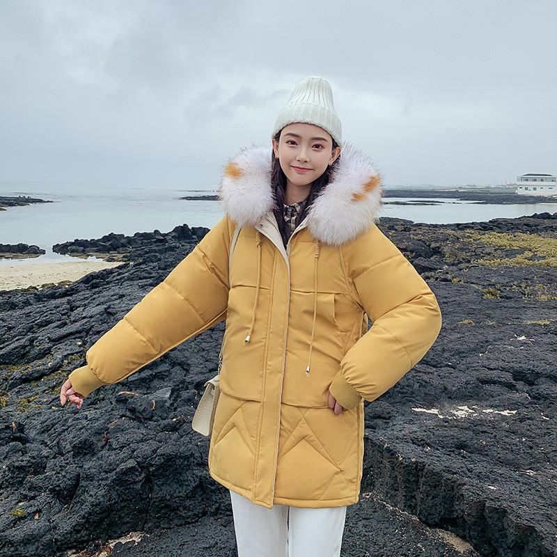 

Winter Women Jackets Cotton Padded Hooded Coat Medium Long Plus Size Parkas Female Outwear Warm Jacket Wool Clothing, Beige