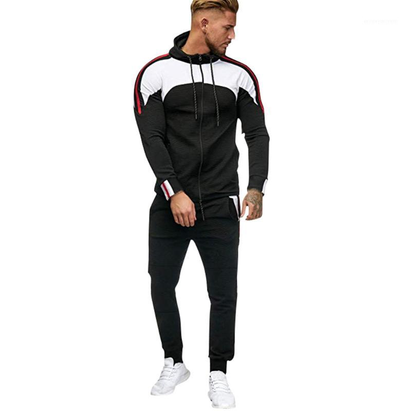 

Vogue Men's Autumn Winter Pocket Sweatshirt Top Pants Sets Sports Suit Tracksuit1, Black