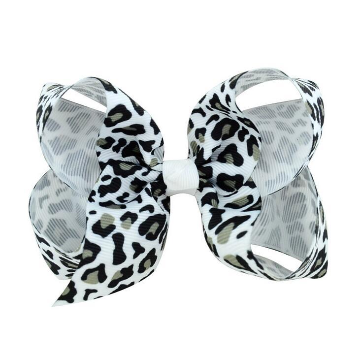 

30pcs Free shipping Twisted Boutique Bow Leopard, White