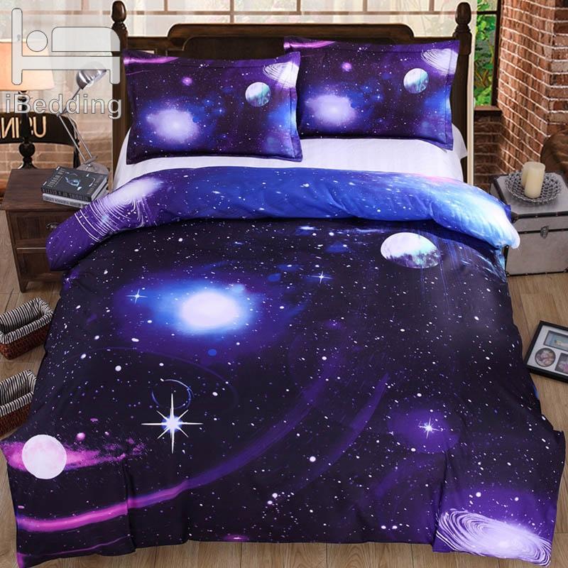 

3D Starry Sky Galaxy Night Comforter Beddings and Bed Sets King  Queen Size Family Luxury Bed Cover, As pic