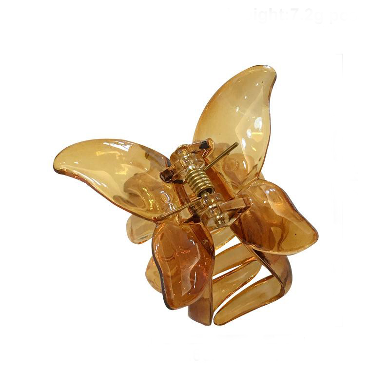 Korean style headClamps retro temperament head set hair catch butterfly amber shark clip transparent color simple hairjewelry wholesale-image-670835638