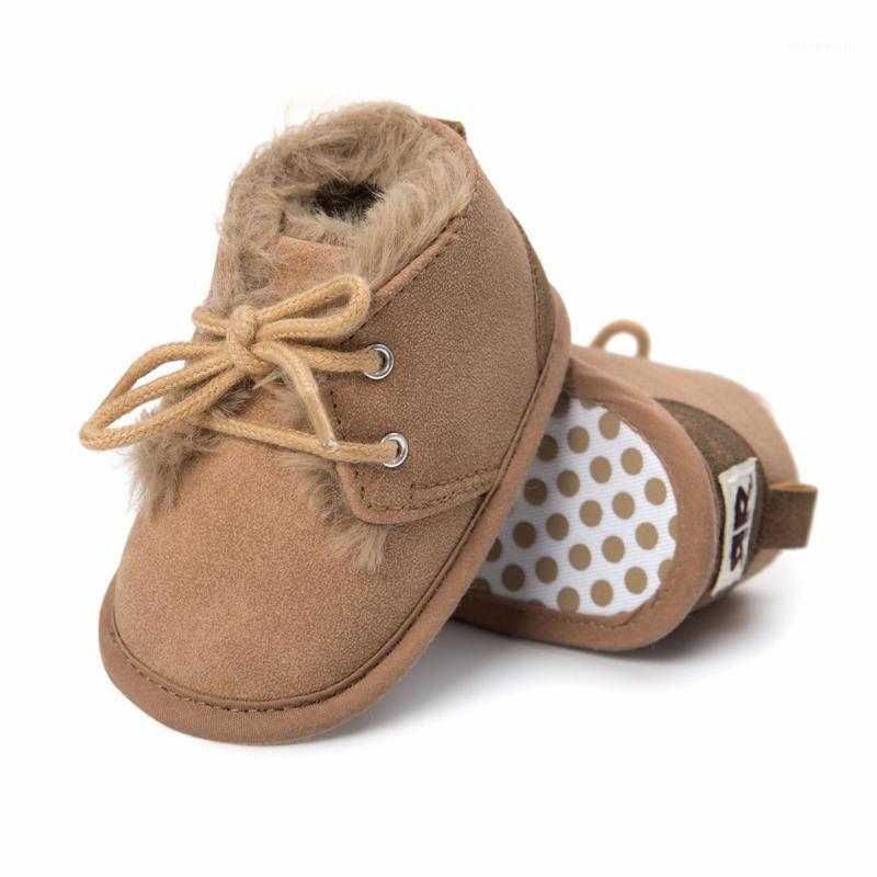 

7 colors winter cotton fabric with fur super warm baby moccasins shoes lace up baby girls boys boots first walkers soft sole1, Pink