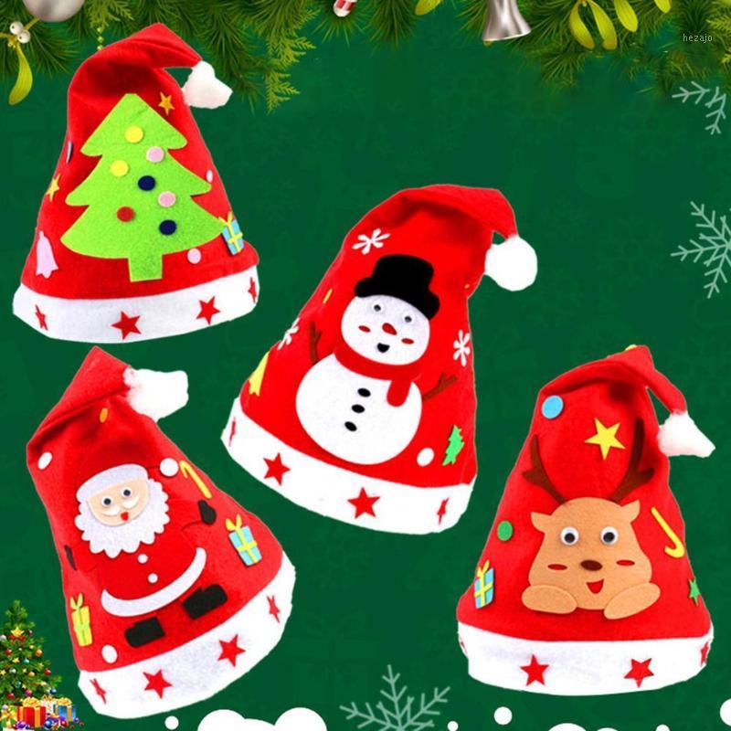 

DIY Soft Non-woven Christmas Hat Fabric Cute Santa Claus Elk Cap Xmas Props New Year Party Decorative Accessories Gift1
