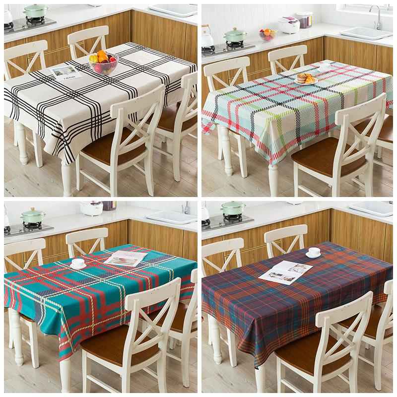 

new year decoration christmas gift tablecloth geometric Waterproof linen lattice stripe navidad table cloth Decoration Cover, 11
