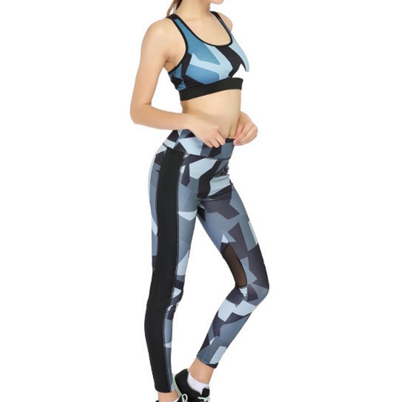 

2021 Sports Fitness Sportswear Soft Mesh Patchwork Yoga Pants Cut High Waist Leggings