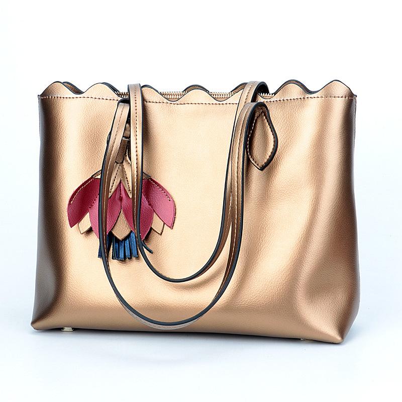 

YourSeason Korean Fashion Ladies Casual Shoulder Bags 2021 Casual Tote Female Large Capacity Cow Leather Handbag Solid Color, Blue