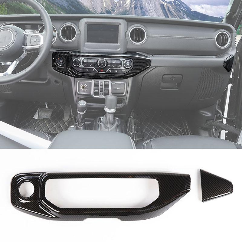

Carbon Fiber Air Condition Panel Trim Cover For Jeep Wrangler JL 2018 Factory Outlet High Quatlity Auto Internal Accessories