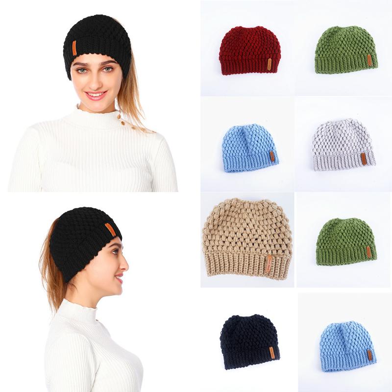 

Knit Ladies Women Hat Girl Stretch With Holey Caps Hats Knitting Winter, Khaki