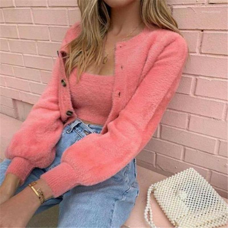 

Women Clothes Set Autumn Winter Ladies Loose Long Sleeve Cardigan Tops+Vest Fleece Kimono Tops Blouse Coat Jacket Clothing Set1, As photo shows1