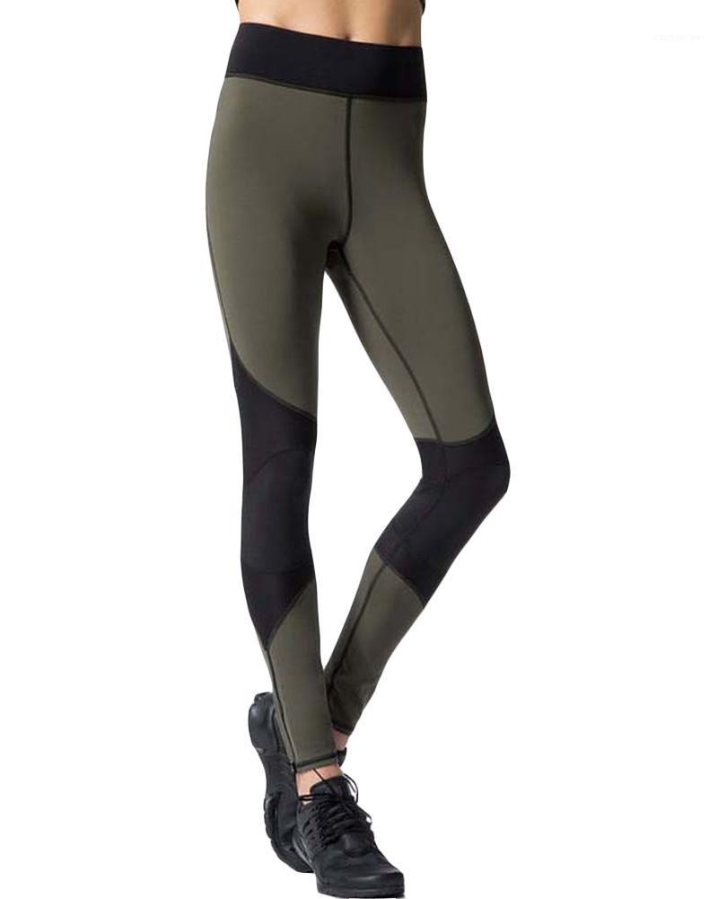 

Women Yoga Pants Contrast Splices Sports Leggings Quick-Drying Fitness Tights Workout Running Skinny Slim Sportswear Grey/Green1, Green
