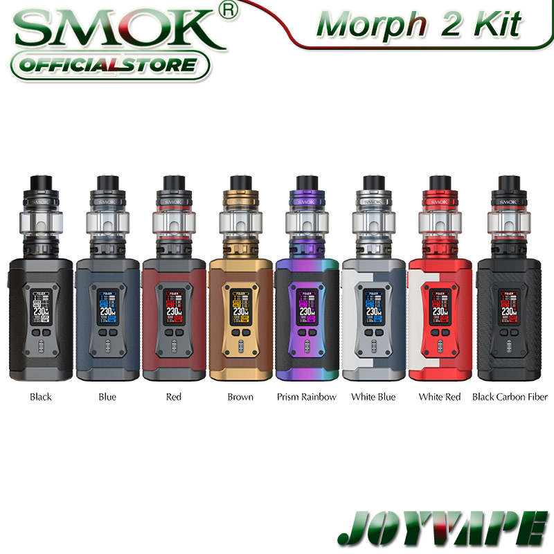 

SMOK Morph 2 Kit 230W TFV18 Tank 7.5ml Mesh Dual Mesh Coil Powered by Dual External 18650 Batteries for DL & MTL Vaping, Message for colors