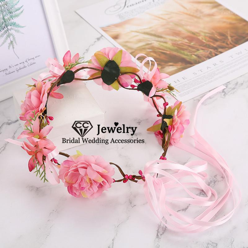 

Headband Garland Wedding Hair Accessory Bridesmaids Flower Crown Luxury Women Jewelry Beach Headdress Party Gift Flora T124 Clips & Barrette, Golden;silver