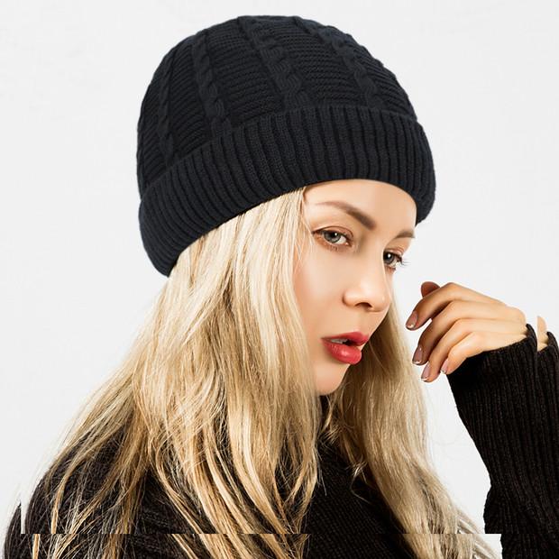 

Unisex Girls Winter Hat Wool Knitted Beanie Fleece Cap Ski Snowboard Hats Chunky Knit