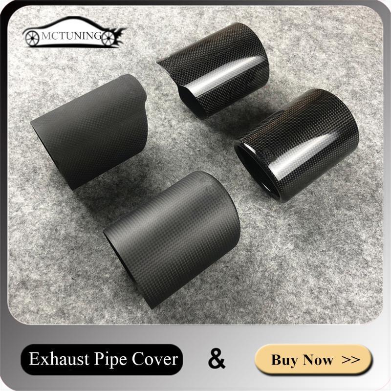 

1 piece Universal Car exhaust tips Glossy/Matte carbon fiber For Akrapovic Exhaust pipe cover Muffler nozzle cover1