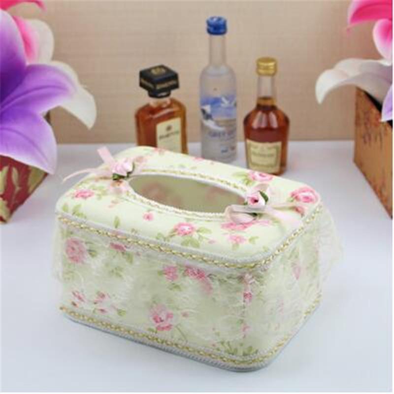 

1Pcs 18x13cm Fashion European Rural lace Cloth art Tissue box Household vehicle Tissue box Environmental protection