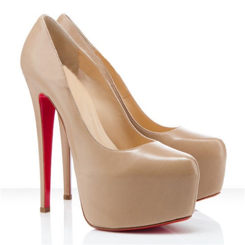 

Novo!! Sapatos plataforma femininos peep toe, de salto alto 16cm da moda, sensual, nude, para mulheres, 2020, venda imperdvel WRW3, Black sheepskin