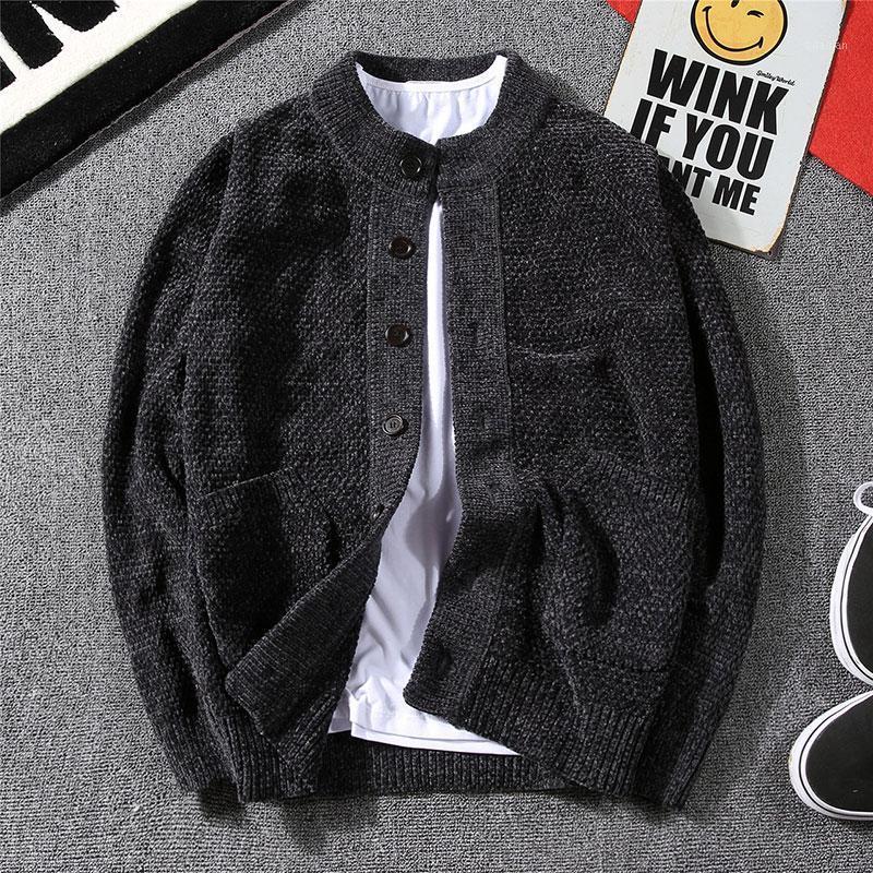 

Chenille spring and autumn new thick sweater men' outer sweater cardigan men' coat korean coat1, Black