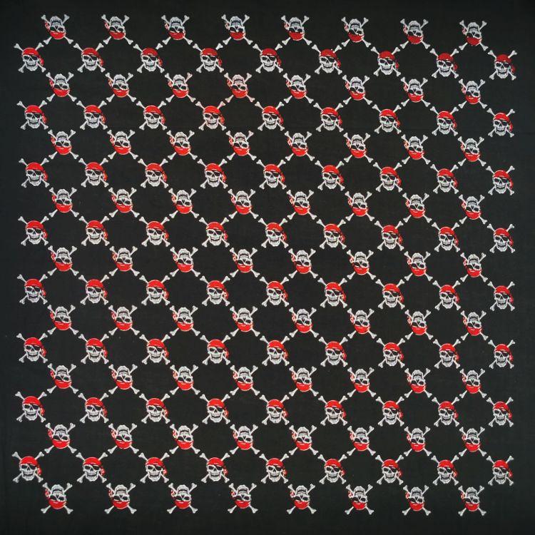 

Hip Hop Bandana Pirate Ghost Head Skull Pattern Headscarf Cotton Headband Printed Square Scarf Handkerchief 55CM for Women Men