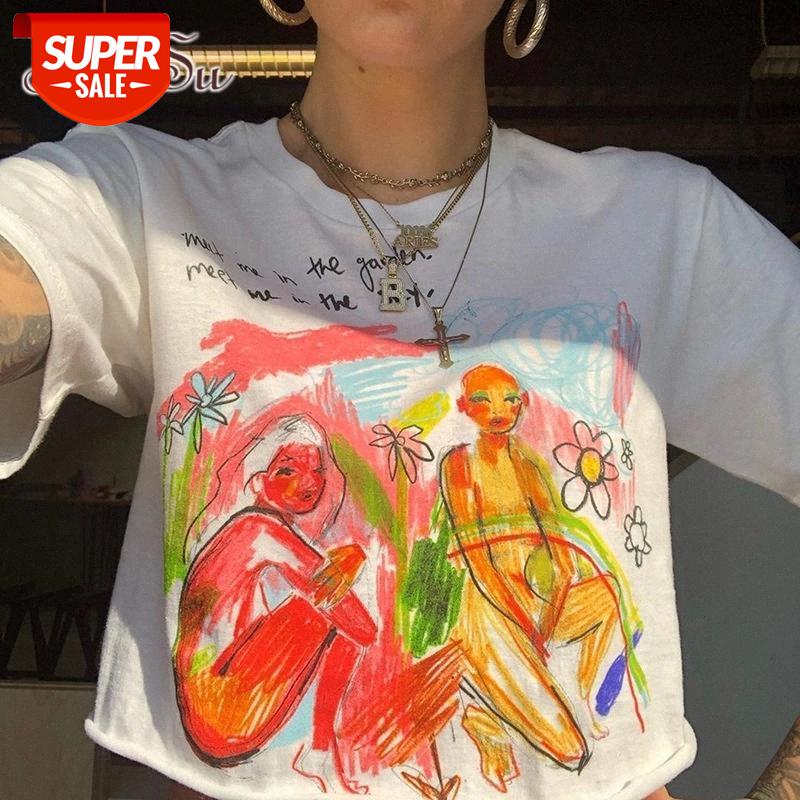 

ArtSu Fashion Cotton Harajuku Short Sleeve White Crop Top 2020 Summer Women Casual T shirt Female Streetwear Tee Tops ASTS21513 #308u