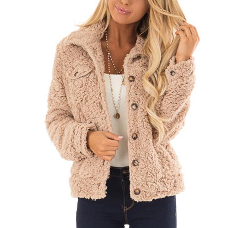 

Women Faux Fur Jacket Fluffy Teddy Bear Fleece Fake Fur Coat Zip Pocket Long Sleeve Casual Streetwear Winter Manteau Femme#J30, C209-9
