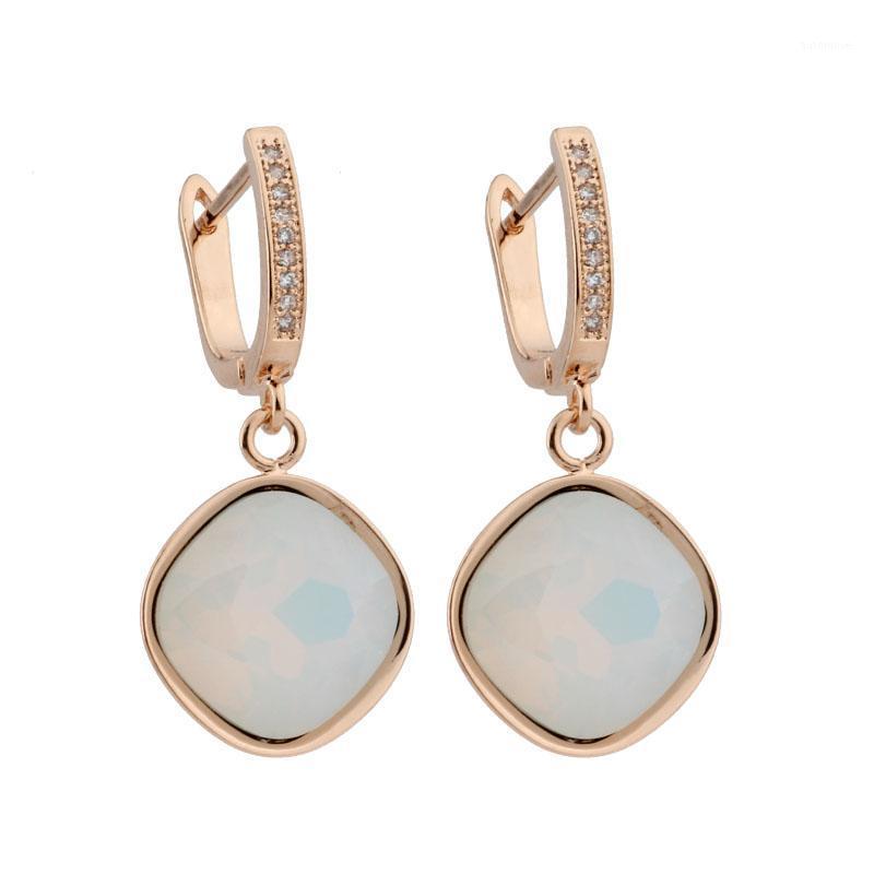 

2020 trend Unusual Earrings Artificial Zircon Long Dangle Earrings 585 Rose Gold Women's Wedding Party Korean fashion1