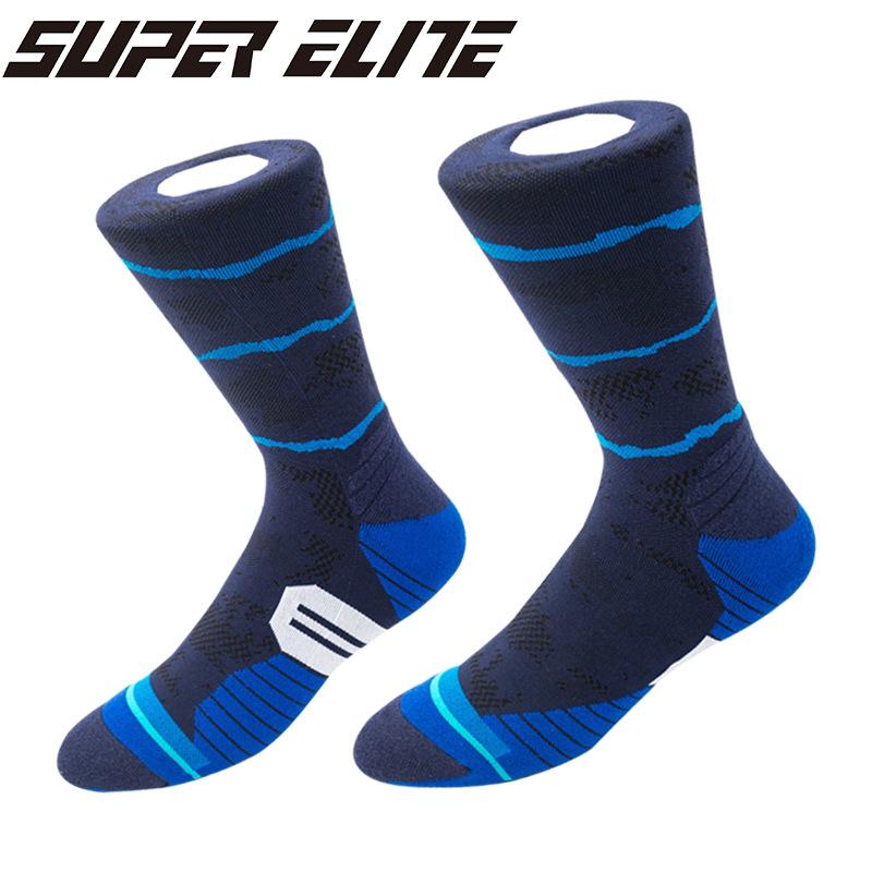 

Man Cycling Compression Socks Nylon Stockings Specializes Outdoor Basketball Biding Running Fast-dry Breathable Sports Socks, Blue