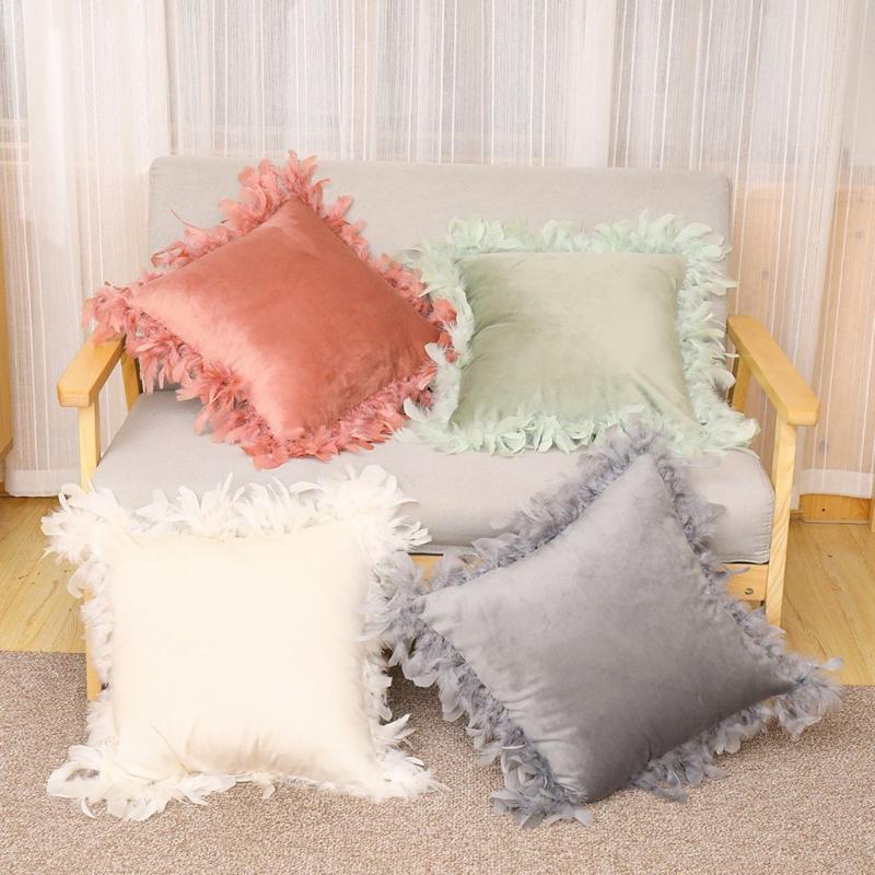 

Fashion Velvet Throw Pillow Decorative Pillows For Sofa Case Cafe Home Decor Cushion Covers Cojines Decorativos Para Sofá