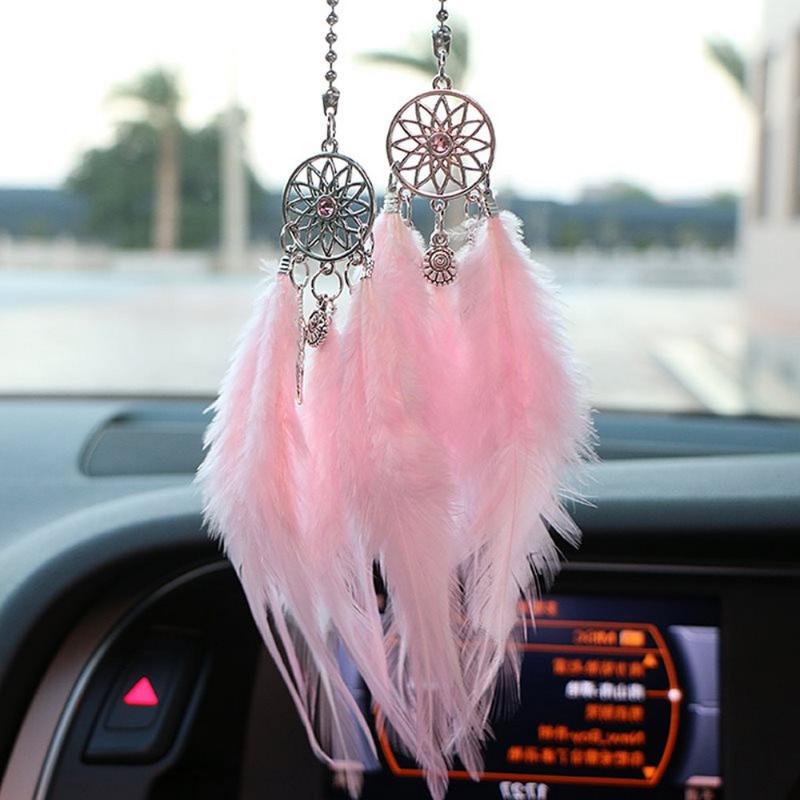 

Lucky Car Pendant Wind Chimes Feather Decoration Home Decor & Wall Hanging Adornment Handmade Dreamcatcher Gifts
