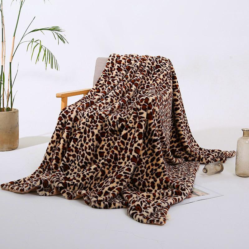 

Fluffy Blanket Leopard Print Double Thicken Blanket Cover Bed Sleeping Home Textile Microfiber Thick Fleece Sofa1