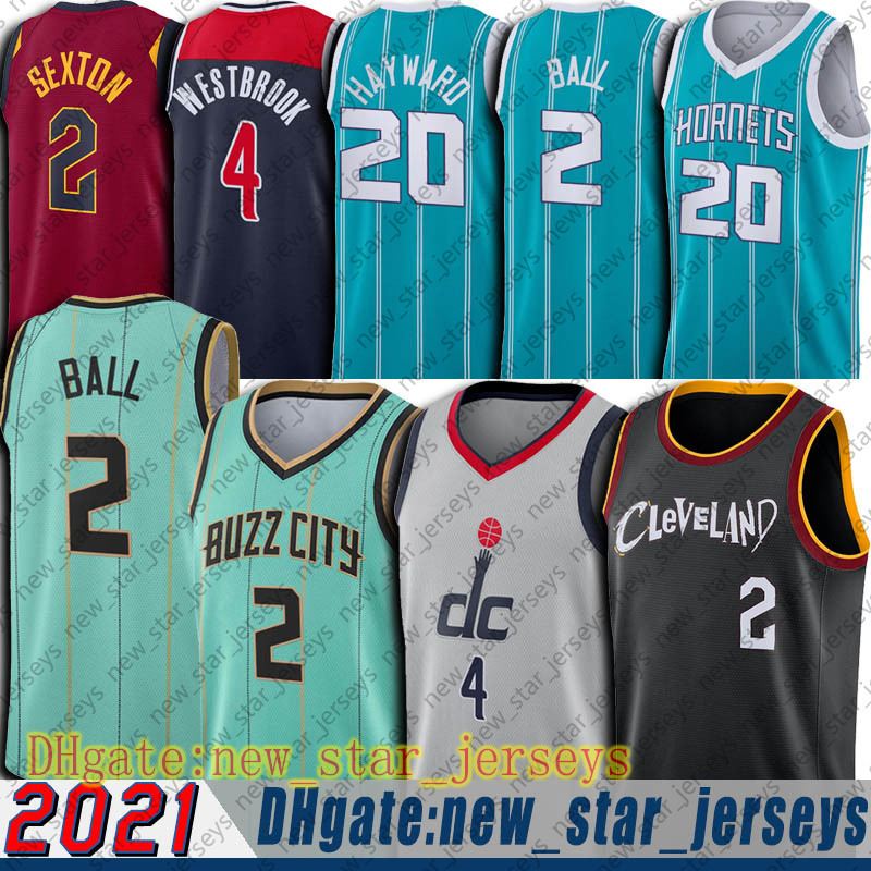 

Charlottes LaMelo 2 Ball Jersey Clevelands Collin 2 Sexton Jerseys Washingtons Russell 4 Westbrook Jersey Gordon 20 Hayward Jerseys, Ncaa jersey