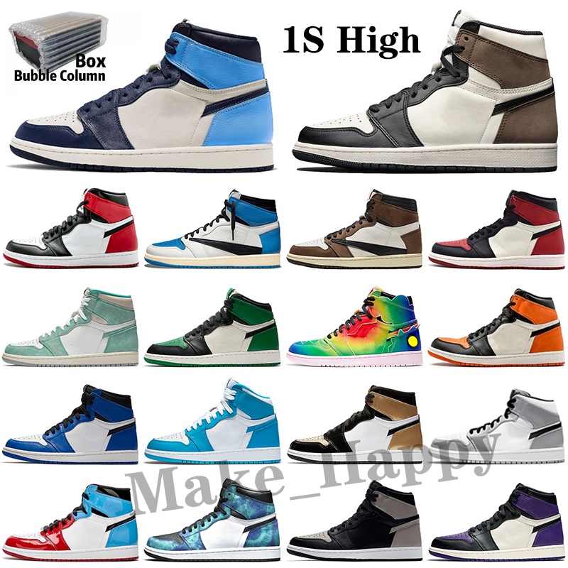 

1 Mens Basket ball shoes High UNC University blue 1s Gold Top Mocha Cactus Jack Obsidian Banned Bred Toe Men Women trainer Sports Sneakers 36-46, Color 29